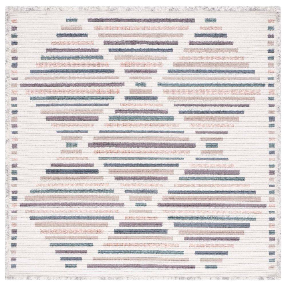 Marrakesh 7 ft. x 7 ft. Ivory/Multi Diamond Striped Square Area Rug price history on PriceWatchPro