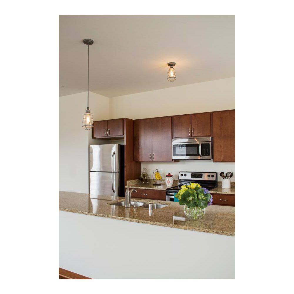 Ajax Coffee Bronze Modern Glass Ceiling Light