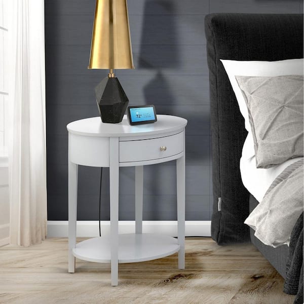 Urban Gray Finish 1-Drawer Nightstand