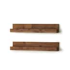 4 in. x 28 in. x 4.75 in. Walnut Solid Wood Nursery Floating