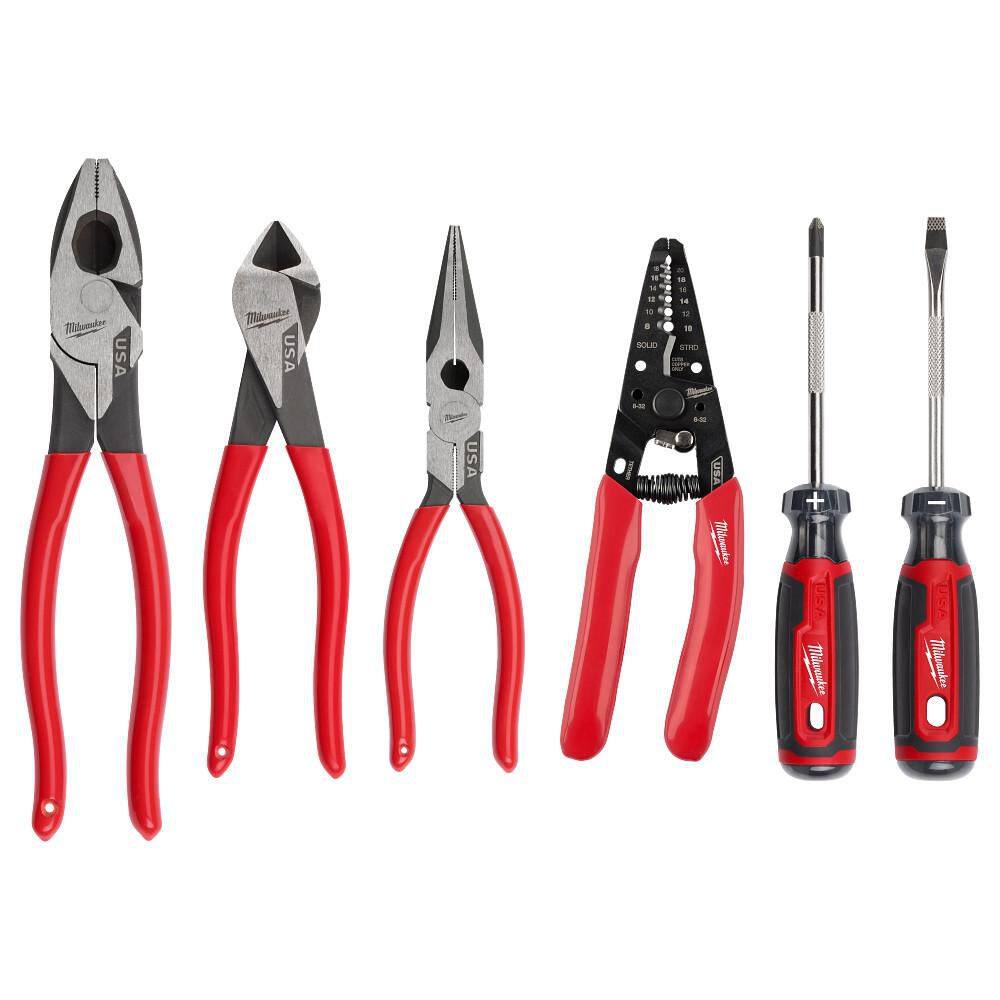 Dipped Grip Cutting Pliers, Wire Stripper, & Cushion Grip Screwdrivers Set (USA) (6-Piece) price history on PriceWatchPro