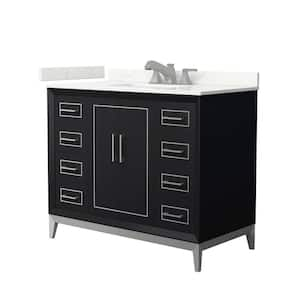 Marlena 42 in. W x 22 in. D x 35.25 in. H Single Bath Vanity in Black with Giotto Quartz Top