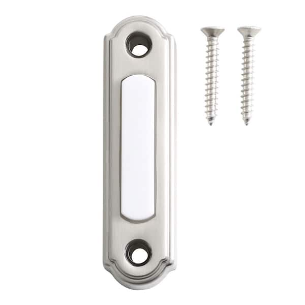 Wired LED Illuminated Doorbell Push Button, Brushed Nickel