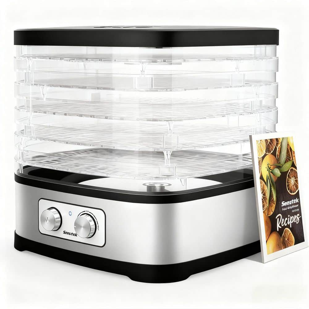 Food Dehydrator-5 Trays, Adjustable Temp, for Jerky, Fruits & Veggies, Includes Recipe Book & 4 Reusable Bags price history on PriceWatchPro