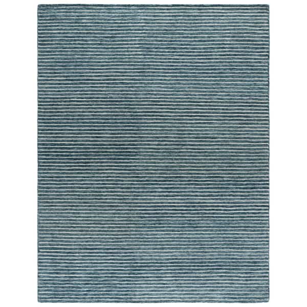 Ebony 9 ft. x 12 ft. Blue Striped Area Rug
