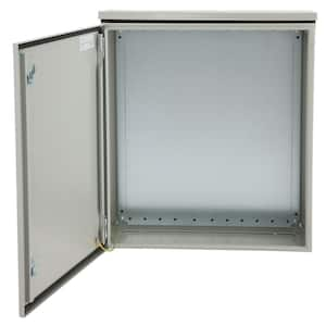 Electrical Enclosure, 24 x 24 x 8 in., NEMA 4 IP65 Waterproof Junction Box, Cold-Rolled Carbon Steel, Hinged Design