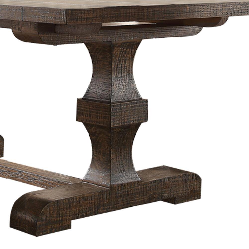 Landon Salvage Brown Extending Dining Table with Trestle Base