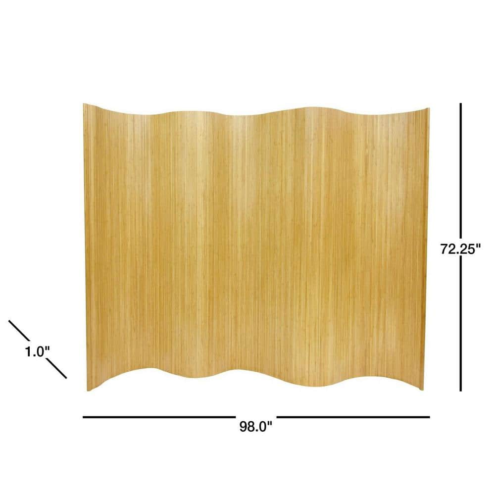 Honey Bamboo Wave Folding Room Divider