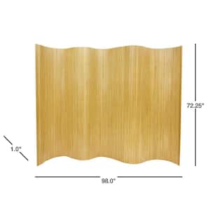 6 ft. Honey Bamboo Wave 1-Panel Room Divider