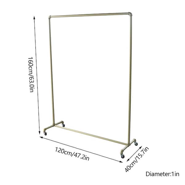 YIYIBYUS Gold Iron Clothes Rack Hanging Rod Freestanding