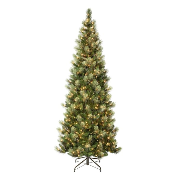 National Tree Company First Traditions ft. Charleston Pine Slim Artificial  Christmas Tree with Clear Lights CHR3-304-90 The Home Depot