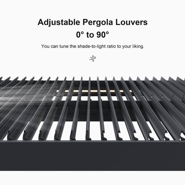 PURPLE LEAF 12 ft. x 20 ft. Gray Aluminum Frame Outdoor Hardtop