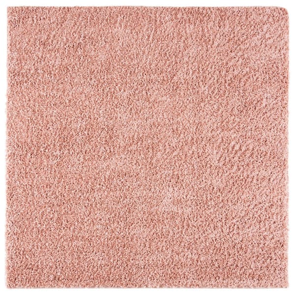 August Shag Rose 7 ft. x 7 ft. Solid Square Area Rug