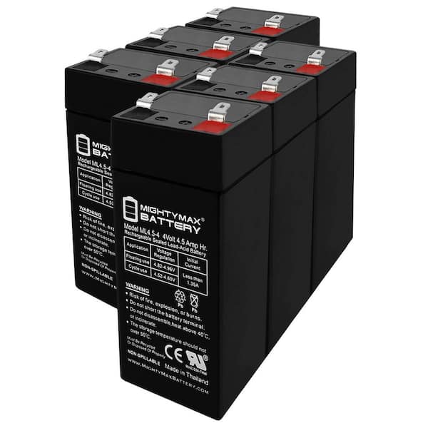 4-volt 4. 5AH F1 SLA Replacement Battery Compatible with Zeus PC4. 5-4 For Toys and more 6-Pack