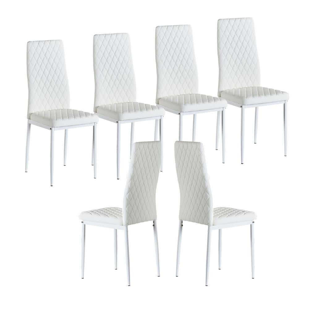 White leather dining chairs deals set of 6