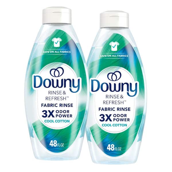 Downy Rinse and Refresh Odor Remover Cool Cotton Scent Liquid Fabric Softener, 70-Loads, 48 oz. (2-Pack)