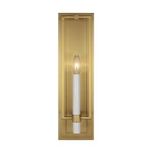 Marston 5 in. W x 18 in. H 1-Light Burnished Brass Tall Wall Sconce