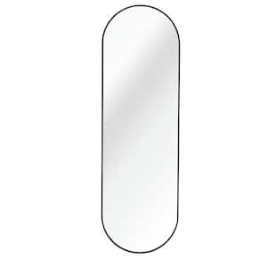 Anky 20 in. W x 63 in. H Aluminium Alloy Framed Black Oval Pill Shape Full Length Decorative Accent Wall Mirror