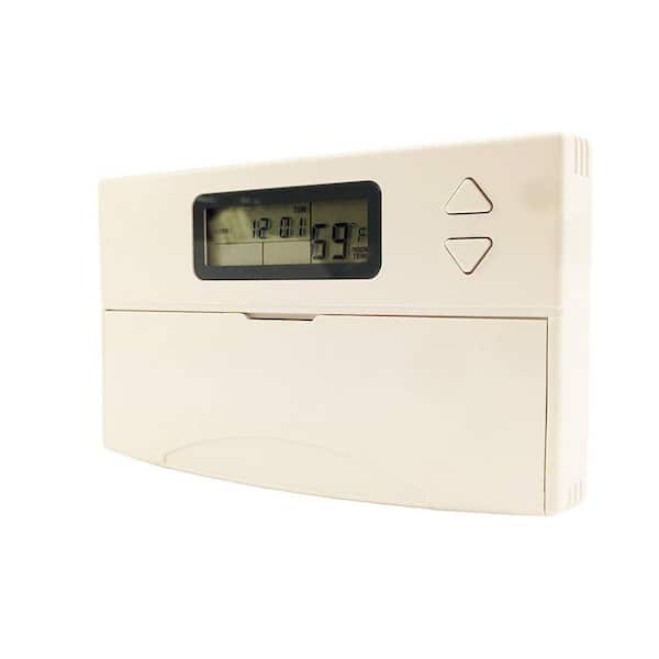King Electric Low Voltage 5-1-1-Day Programmable Thermostat 24-Volt LCD Display White