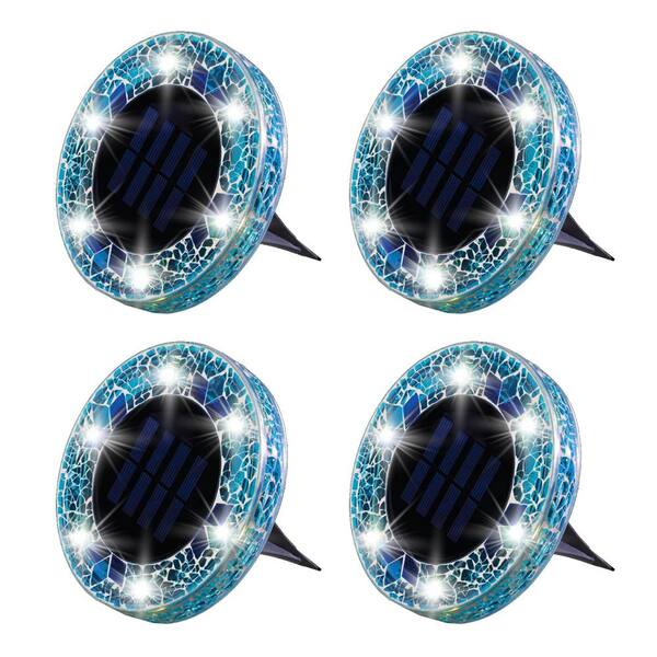 blue mosaic solar lights