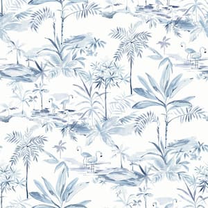 Lagoon Blue Scenic Island Paper Strippable Roll (Covers 56.4 sq. ft.)