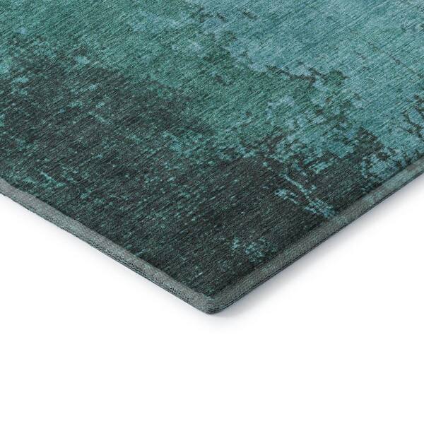 Mayfield Premium Machine Washable Abstract AMF1904 Teal 2 ft. x 3 ft. Area Rug