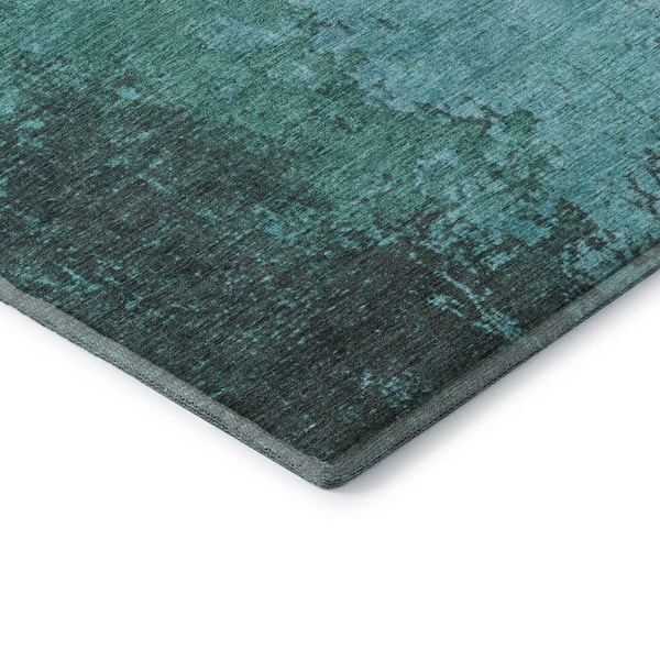 Mayfield Premium Machine Washable Abstract AMF1904 Teal 5 ft. x 7 ft. 6 in. Area Rug