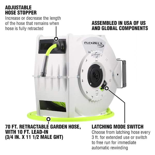 1/2 in. dia. X 70 ft. Retractible Water Hose Reel with Levelwind Technology