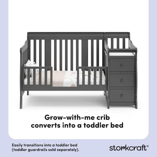 Storkcraft Portofino Gray 4-in-1 Convertible Crib and