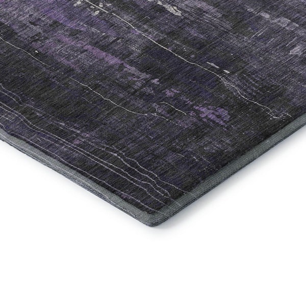 Mayfield Premium Machine Washable Abstract AMF1683 Purple 3 ft. x 5 ft. Area Rug