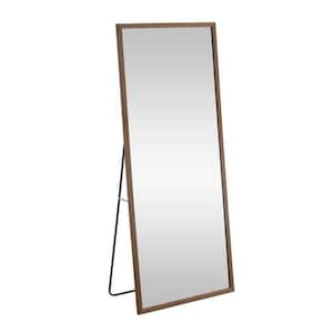 Brown 31.5 in. W x 71 in. H Rectangle Glass Full-Length Framed Mirror