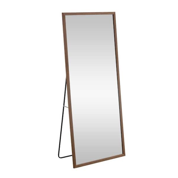 Brown 31.5 in. W x 71 in. H Rectangle Glass Full-Length Framed Mirror