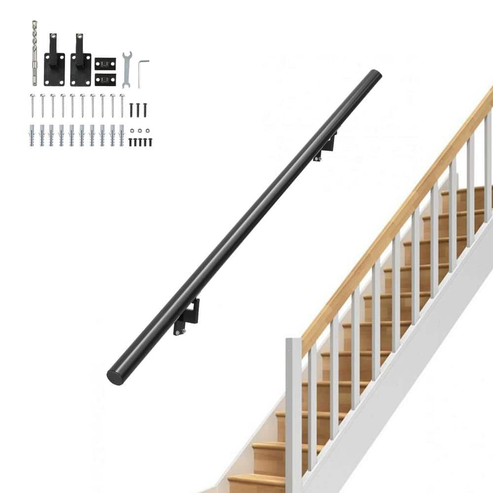 Cable Railing Post 42 in. x 0.98 in. x 1.97 in. Stair Railing Kit without  Hole Deck Railing w/ Mount Bracket for Balcony