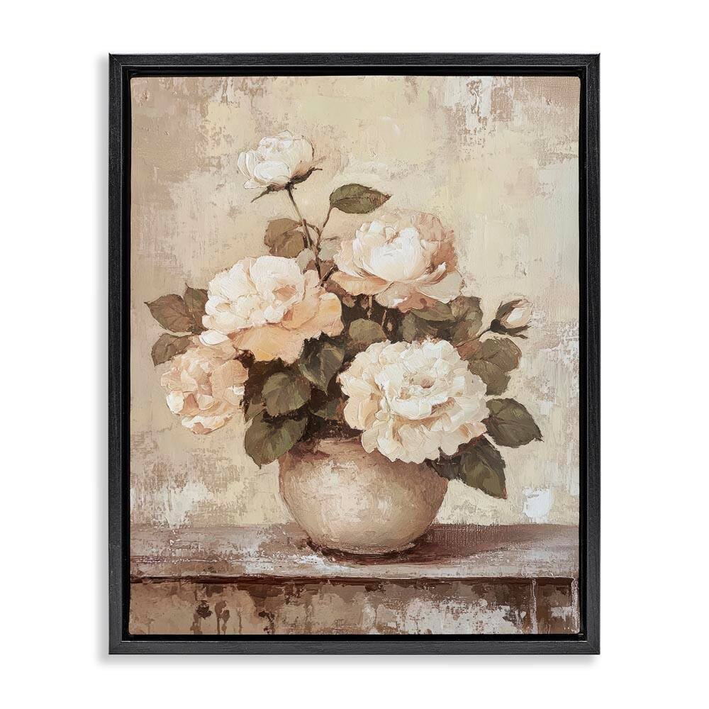 Lovely Cottage Bouquet by Petal Prints Design Black Floater Frame Nature Graphic Art Print 31 in. x 25 in. price history on PriceWatchPro