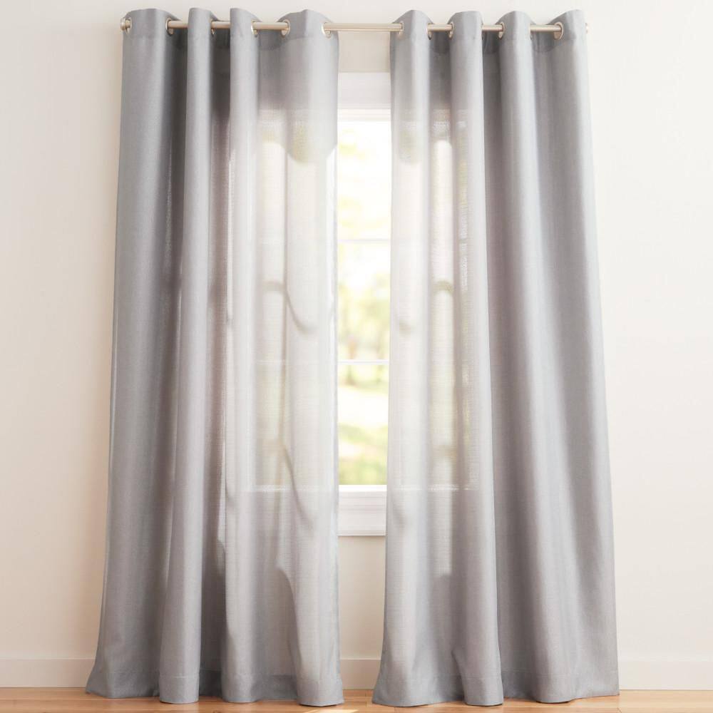 Loha Dove Grey Solid Light Filtering Grommet Top Curtain, 54 in. W x 84 in. L (Set of 2) price history on PriceWatchPro