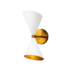 Winston 2-Light White Wall Sconce with Light Direction of Up and Down