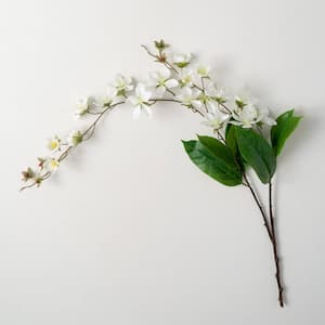 41 in. Artificial White Peach Blossom Stem