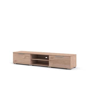 Match 68 in. Jackson Hickory Engineered Wood TV Stand Fits TVs Up to 45 in. with Cable Management