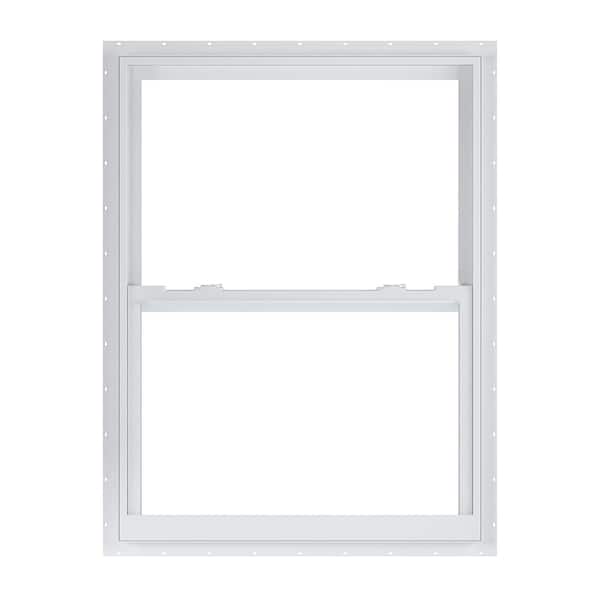 American Craftsman 35.375 in. x 47.25 in. 70 Series White Single Hung Impact LowE Argon SC Glass Vinyl Fin Window, Screen Incl