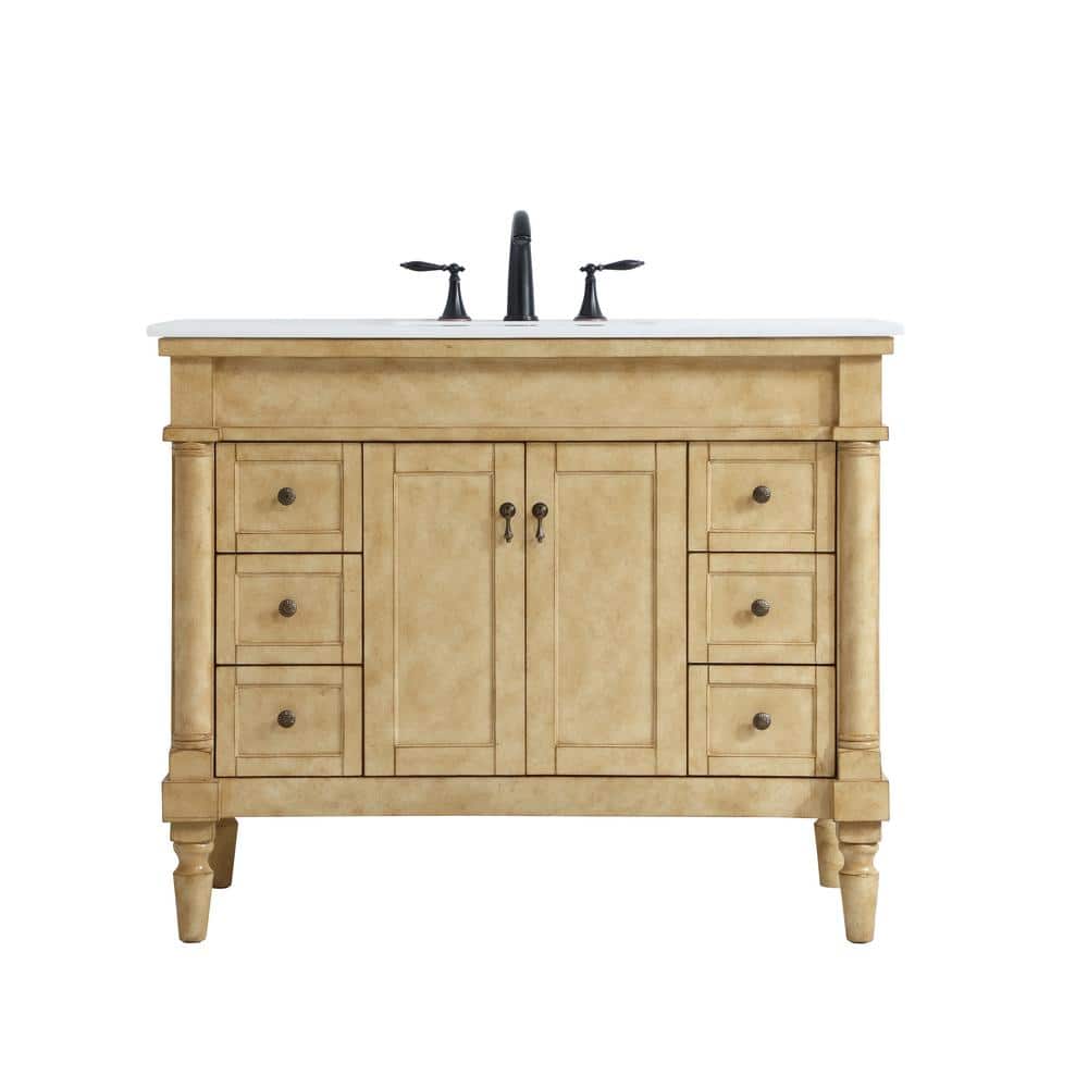 Simply Living 42 in. W x 21.5 in. D x 35 in. H Bath Vanity in Antique Beige