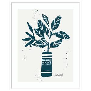 "Monochrome Blue Botanical Sketches VI" by Anne Tavoletti 1-Piece Framed Giclee Astronomy Art Print 41 in. x 33 in.