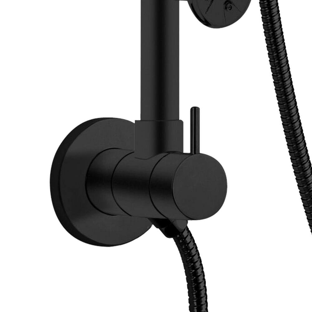 Matte Black Multi-Function Shower System with Body Jets