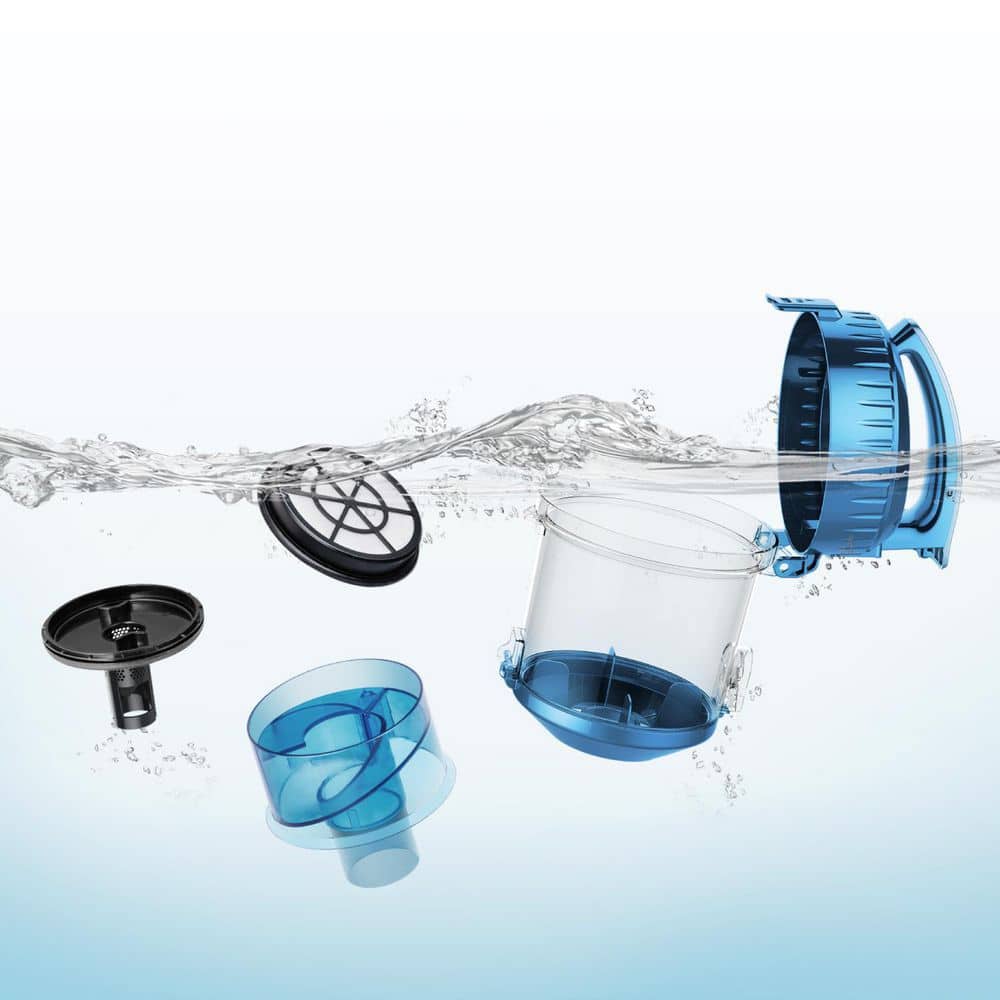 Blue Lightweight Bagless Canister Vacuum Cleaner with Powerful Suction