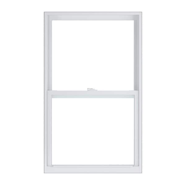 American Craftsman 27.5 in. x 45 in. 50 Series White Single Hung Low-E Argon Glass Vinyl Replacement Window, Screen Incl