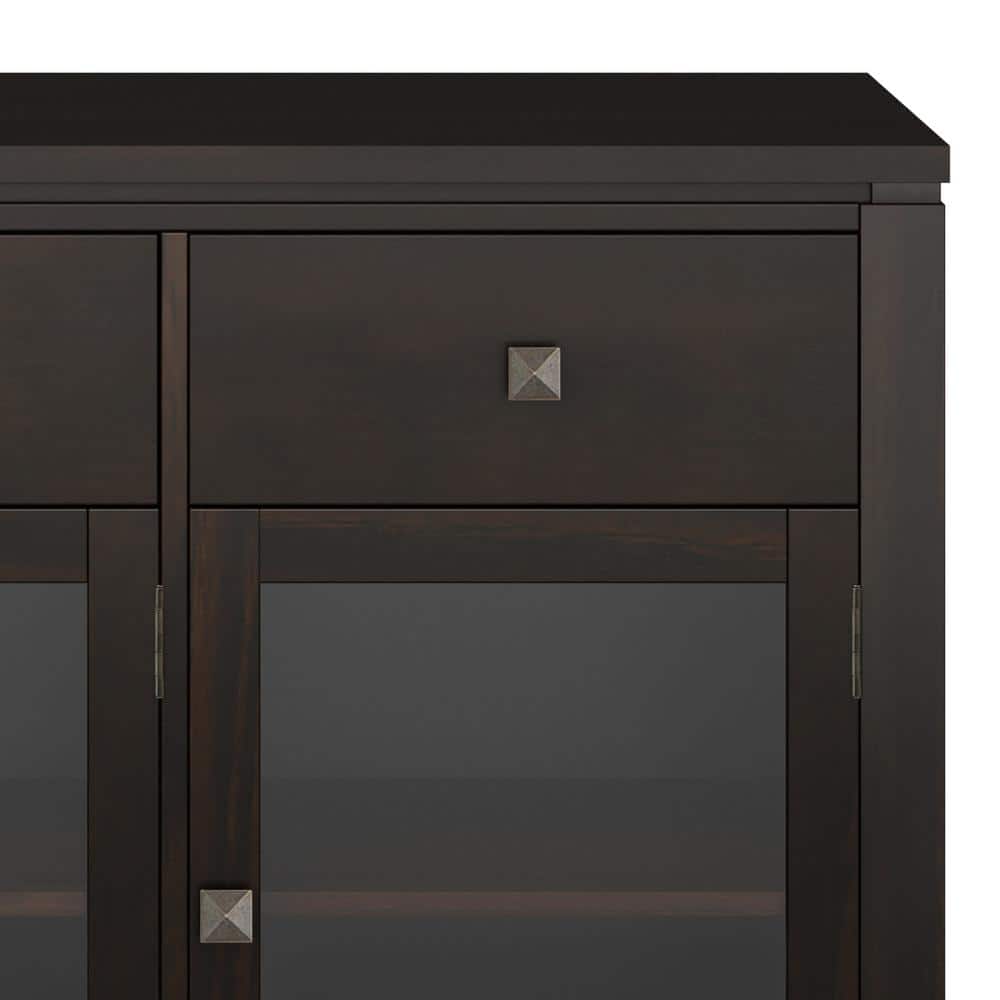Cosmopolitan Mahogany Solid Wood 54" Wide Contemporary Sideboard Buffet