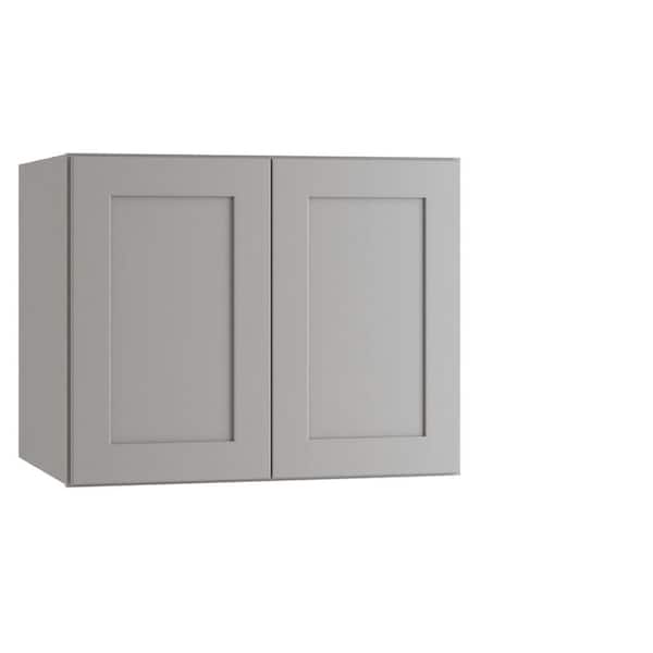 Home Decorators Collection Newport 27 in. W x 24 in. D x 24 in. H Assembled Plywood Wall Bridge Kitchen Cabinet in Pearl Gray with Soft Close
