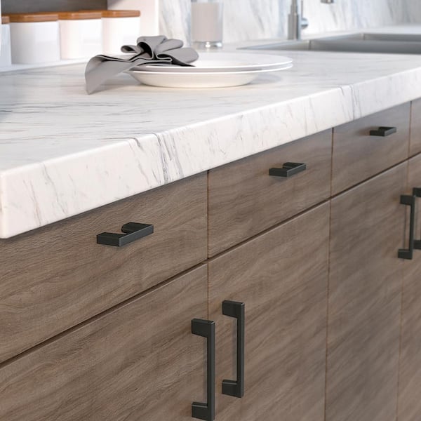 Armadale Collection 1-1/4 in. (32 mm) Modern Matte Black Rectangular Cabinet Bar Pull