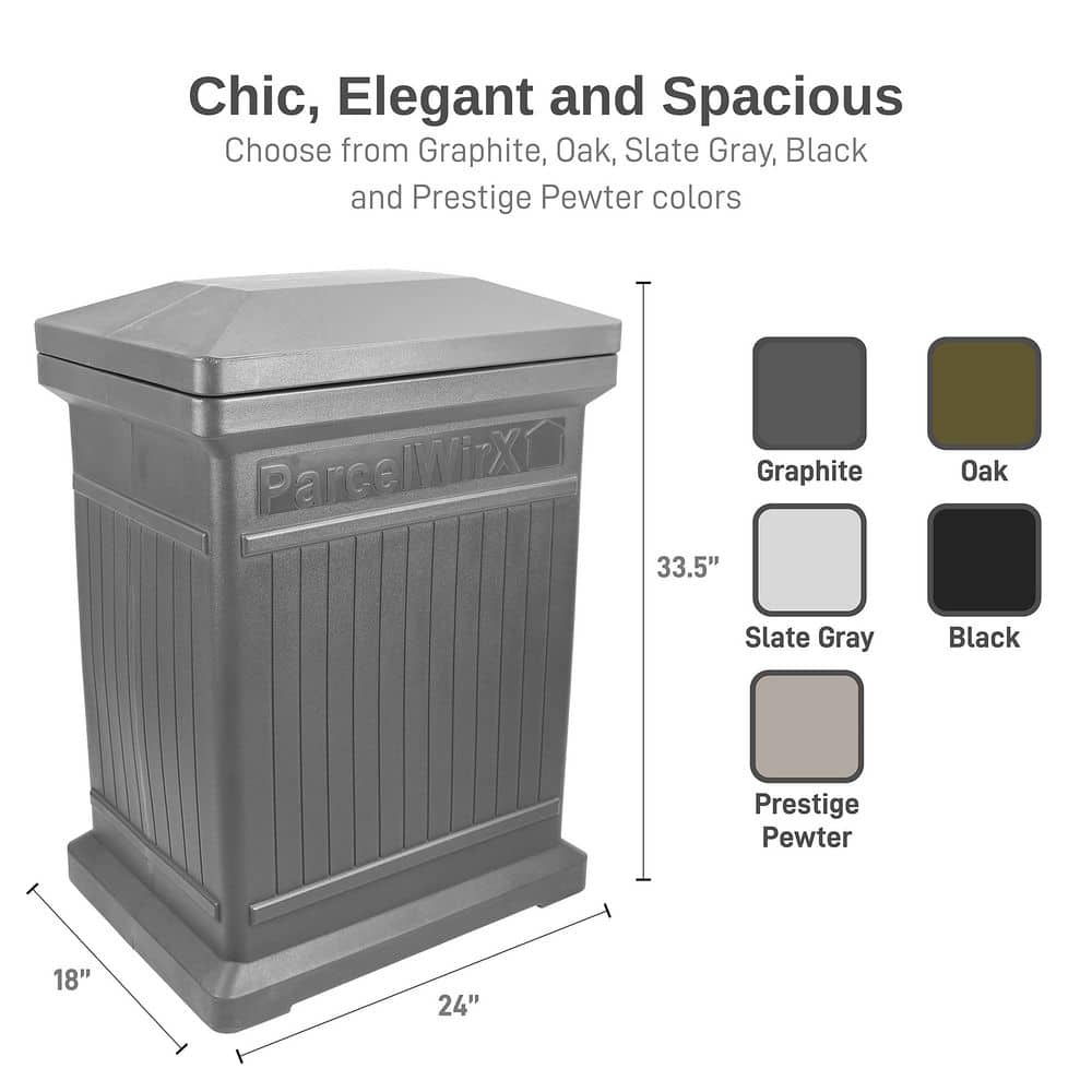 Graphite Vertical Plastic Package Delivery Box