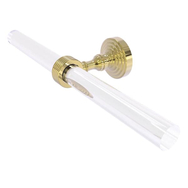 Allied Brass Pacific Grove Collection 13 in. Wall Mounted 2 Arm Guest Towel Holder with Groovy Accents in Unlacquered Brass
