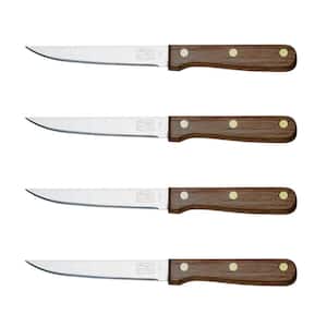 Walnut Tradition 5 in. stainless steel full tang steak knife 4-piece set